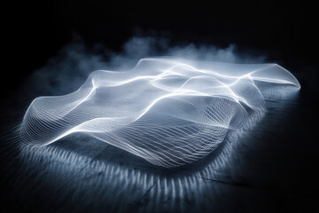 Layered Light Creates a Mesmerizing Top-Down View of a Sculptural Design in Darkness