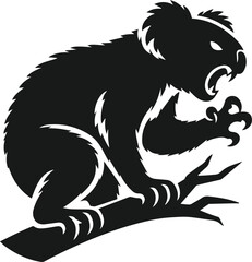 Silhouette of a koala vector