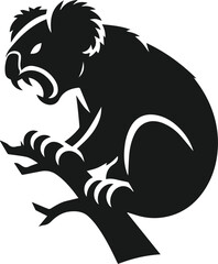 Silhouette of a koala vector