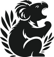 Silhouette of a koala vector