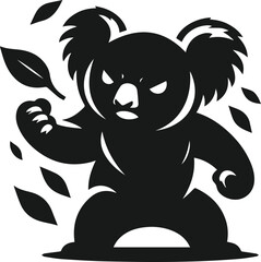 Silhouette of a koala vector
