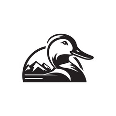 duck vector silhouette clip art logo illustration