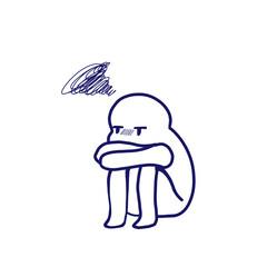 Hand drawn Burn out, Stress and Mental Health Line Icon. 