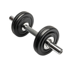 Black dumbbell isolated on black background