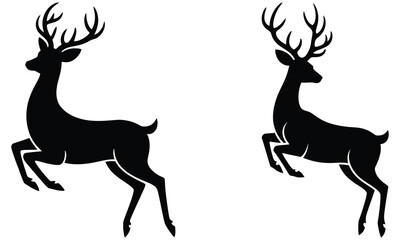 set of deer silhouettes