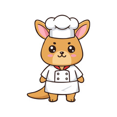 Fototapeta premium cute icon character kangaroo chef