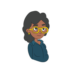 young woman cartoon face