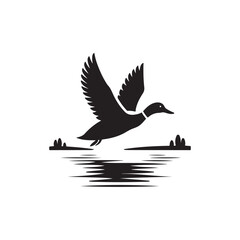 Obraz premium duck vector silhouette clip art logo illustration