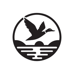 duck vector silhouette clip art logo illustration