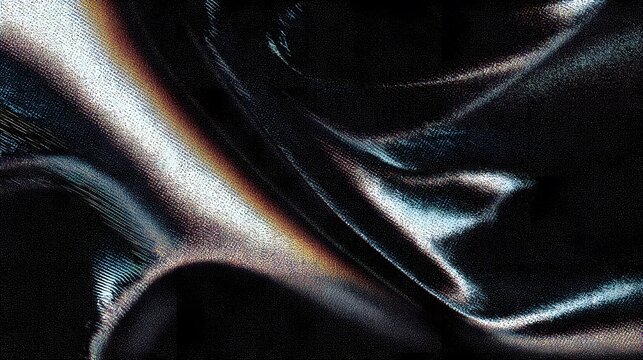 Chromatic VHC grain texture with abstract holographic light waves on a black futuristic digital background