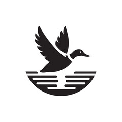 Obraz premium duck vector silhouette clip art logo illustration