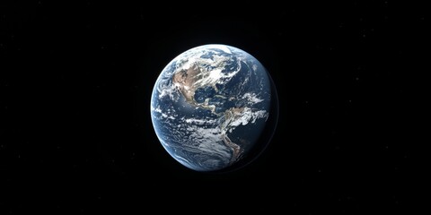 Obraz premium An image of Earth from outer space, showing the planet's surface with clouds and land masses.