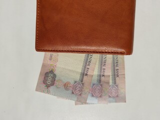 Currency Notes, Uae Emirates Currency 500aed, Dirhams, Closeup Of UAE Five Hundred Dirhams Currency...