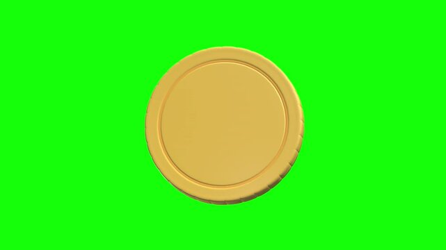 Bitcoin 3D Animated Icon with green screen