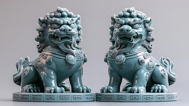 Feng shui protective foo dog sculpture high resolution image