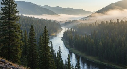 river between mountain