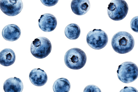 A vibrant pattern of fresh blueberries scattered against a dark background. showcasing their rich color and texture. ideal for culinary or health-related themes