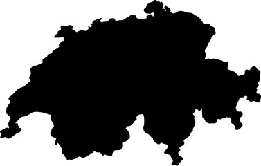 Obraz premium Switzerland map in outline style, black color 