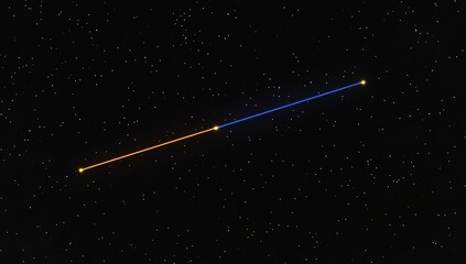 Naklejka premium Colorful Star Line In Dark Night Sky