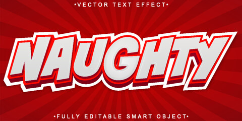 Red Comic Naughty Vector Fully Editable Smart Object Text Effect