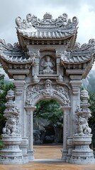 Majestic imperial archway carved in stone high resolution image