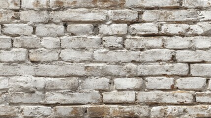 A stunning image of vintage white wash brick wall texture for design. Panoramic background for your text or image.