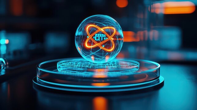 3D holographic representation of Euler s formula floating in a scientific research lab