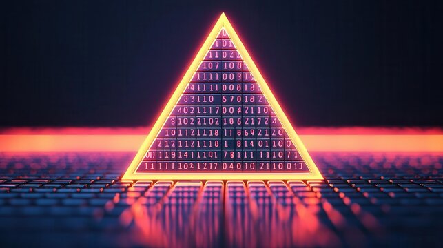 Glowing Pascal s Triangle with individual numbers highlighting a pattern
