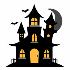halloween castle vector