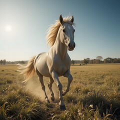 Obraz premium horse running in the field