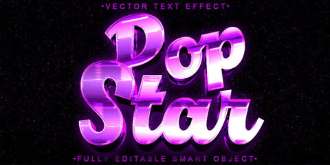Pop Star Vector Fully Editable Smart Object Text Effect