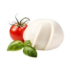 mozzarella tomato and Cheese isolated on transparent white background, clipping path