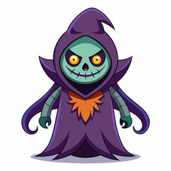 halloween witch with a broom