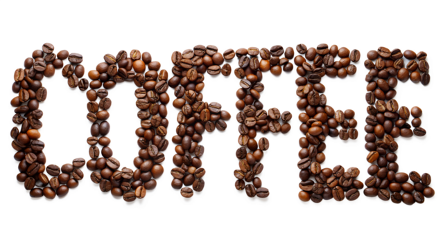 coffee beans isolated on white background