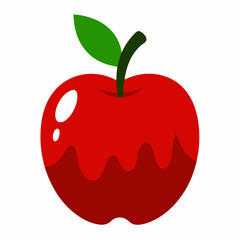 red apple with leaf