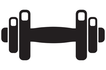 Simple black dumbbell icon for fitness and workout themes
