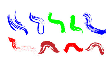 Collection of Abstract Paint Brush Strokes and Splatters