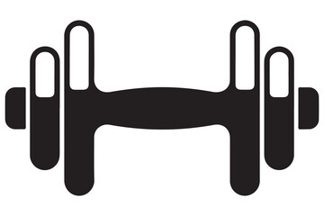Simple black dumbbell icon for fitness and workout themes
