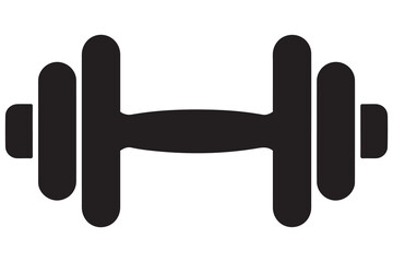 Fototapeta premium Simple black dumbbell icon for fitness and workout themes 
