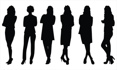 vector silhouettes of women