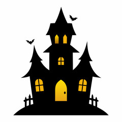 halloween castle vector illustration