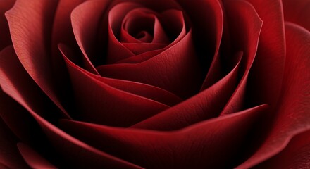 Naklejka premium Close-up of a Deep Red Rose Petals Forming Swirls