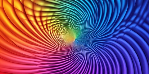 Fototapeta premium A geometric pattern of concentric circles filled with vibrant rainbow gradients, 