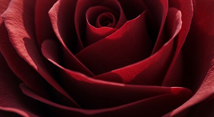 Naklejka premium Detailed View of a Crimson Rose Flower with Intricate Petals