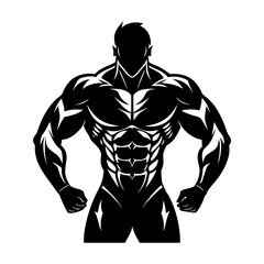 Muscle Man Silhouette vector illustration