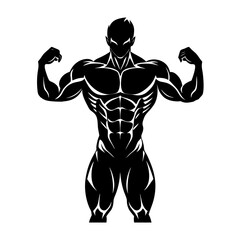 Fototapeta premium Muscle Man Silhouette vector illustration