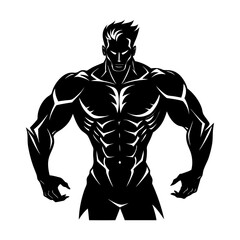 Muscle Man Silhouette vector illustration