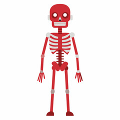 skeleton with a red apple