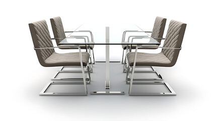 Obraz premium A glass table with four chairs around it