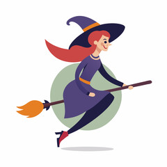 witch with broom